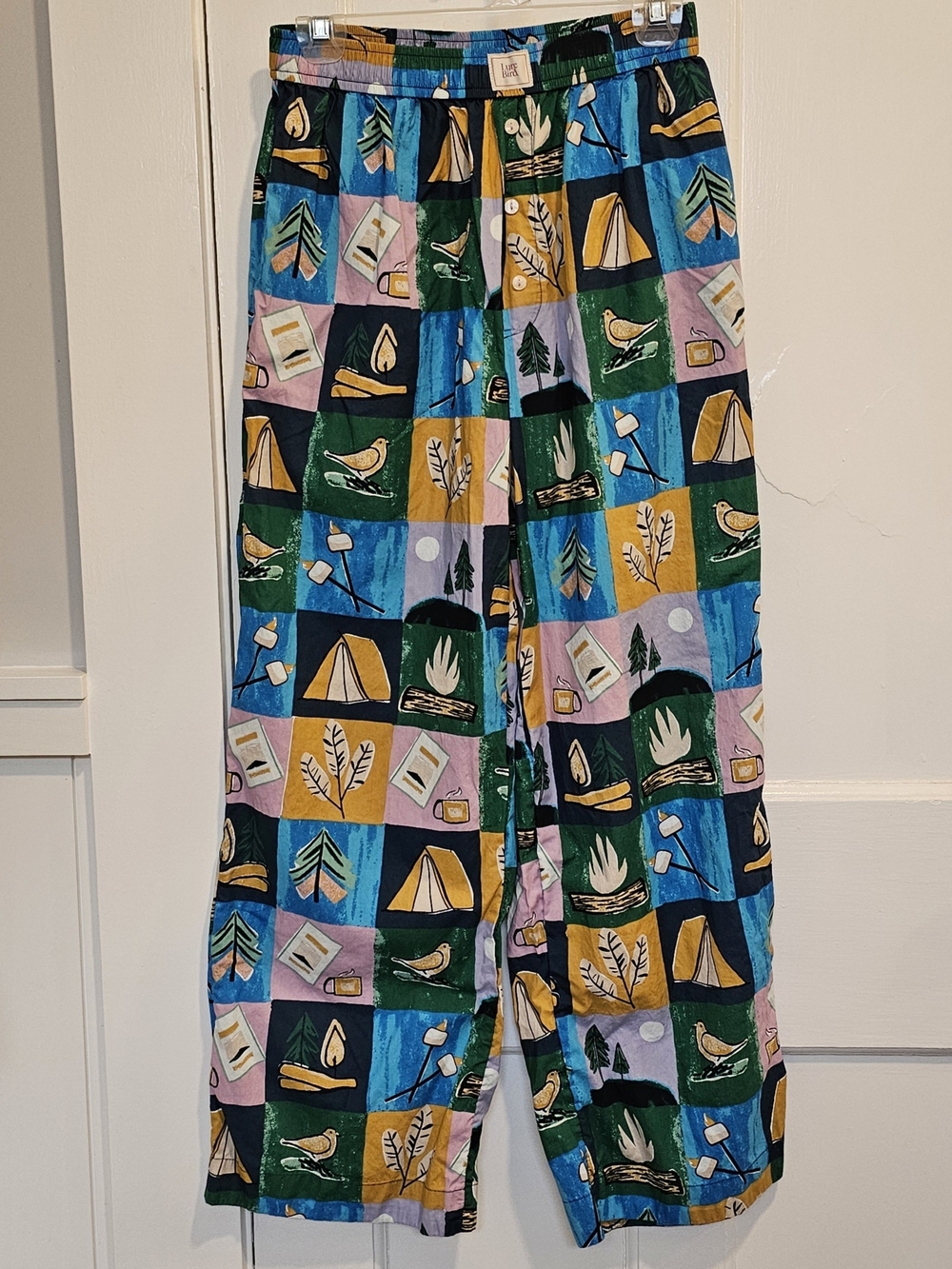 Lyre Bird Anthropologie Wren Boxer Campfire Print Pants Pajama New Small - Picture 4 of 5
